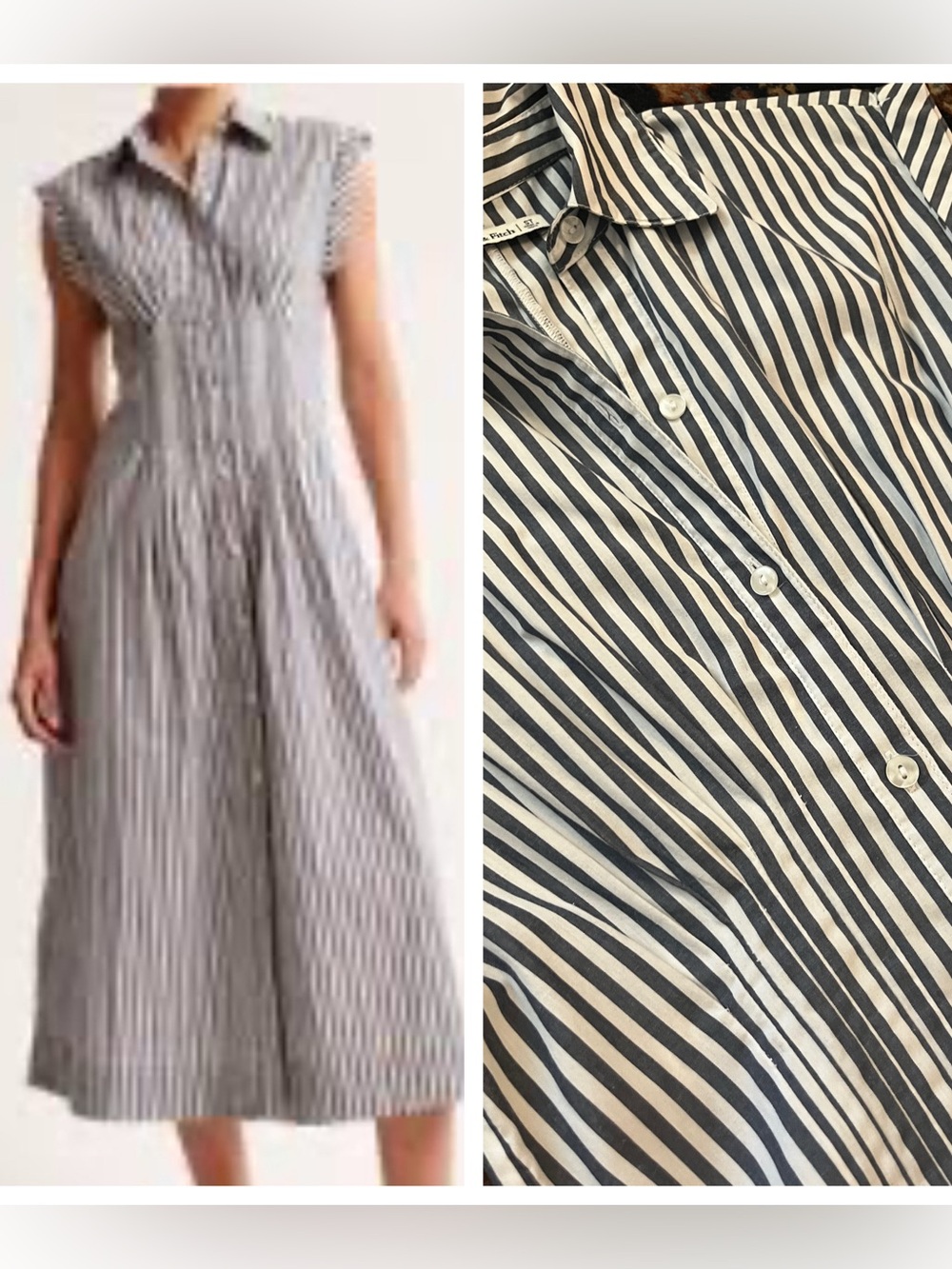 Abercrombie & Fitch blue Striped Button Down Dress small Tall